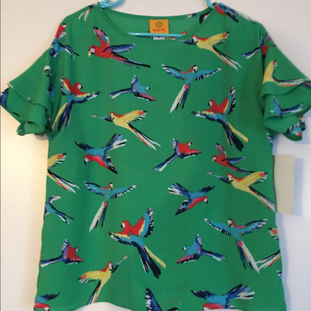 Ruby Rd Parrot Blouse size M